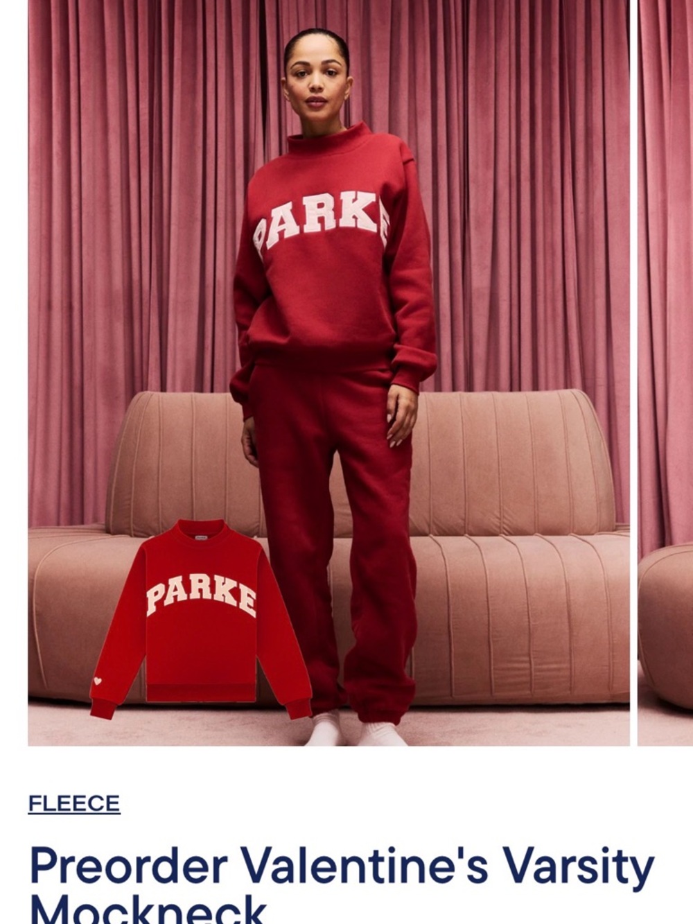 Parke Preorder Valentine's Varsity Mock neck